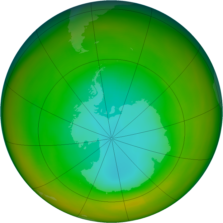 Antarctic ozone map for August 1979